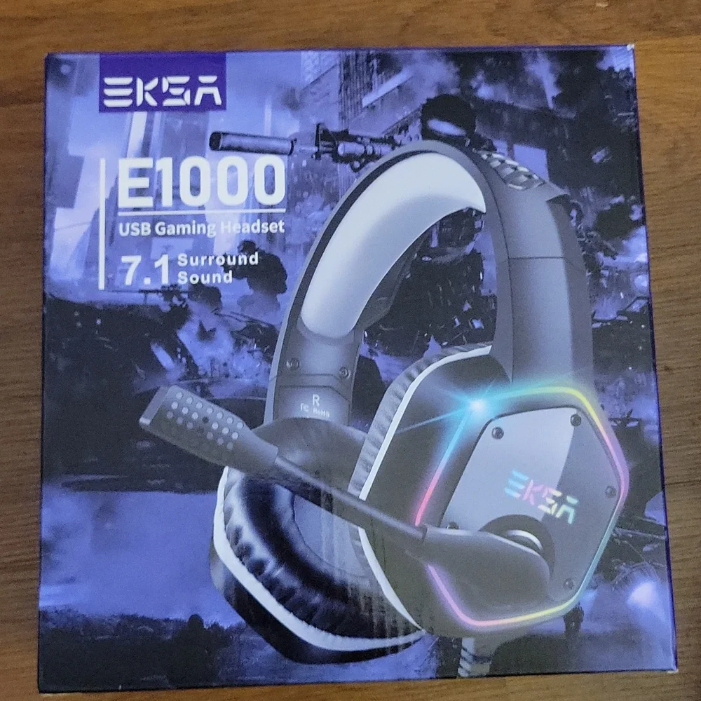 EKSA E1000 USB Gaming Headset PlayStation 4 PC Laptop 7.1 surround sound…New